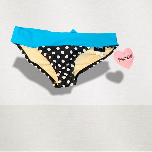 TWO Pair Sugar Doll Polka Dot Bow Bikini Bottoms - Picture 3 of 5